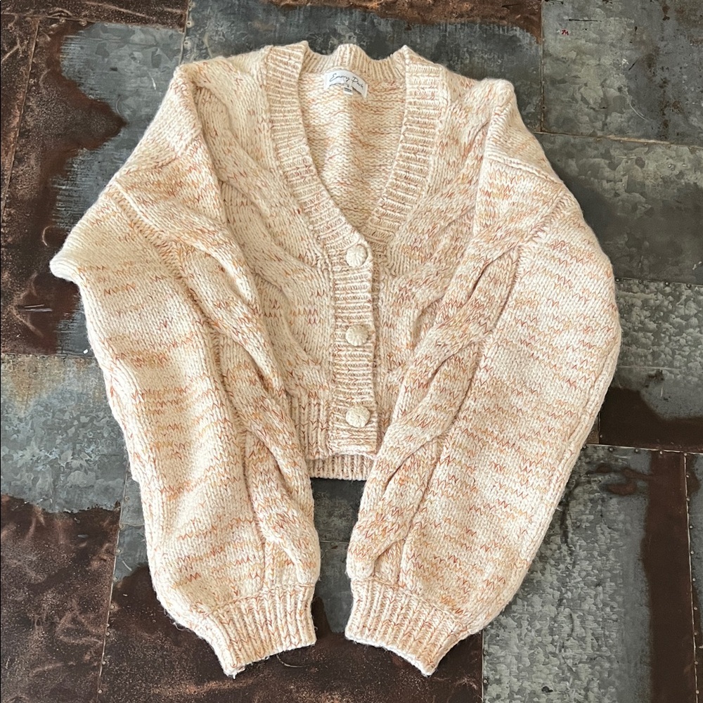 Emory Park Cozy Cream Cable Knit Cardigan